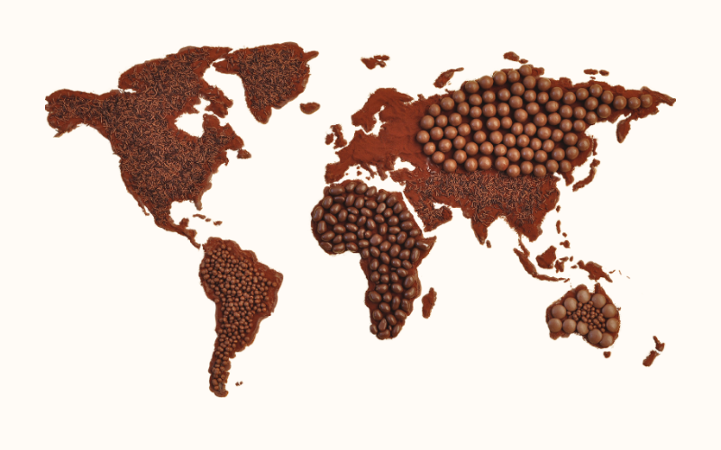 chocolate world map