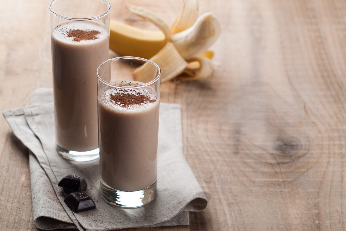Chocolate protein banana smoothie