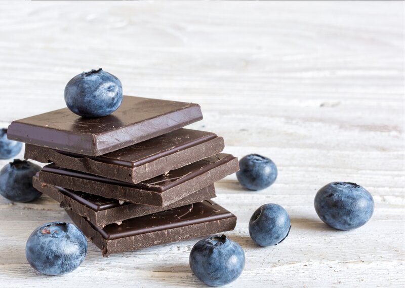 Chocolate with blueberries