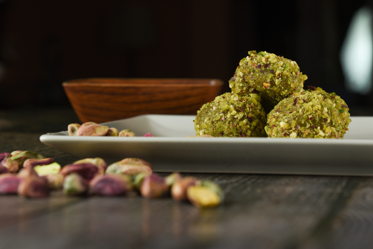 Dark Chocolate Truffles with Pistachios and Orange Zest recipe