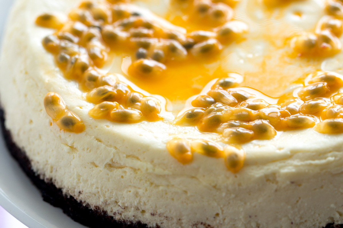 cheesecake with passion fruit